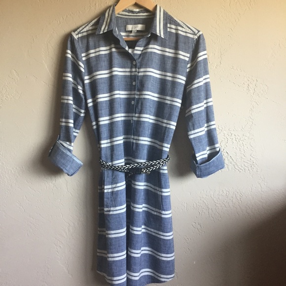 LOFT Dresses & Skirts - Ann Taylor Loft shirt dress NWT stripe 6